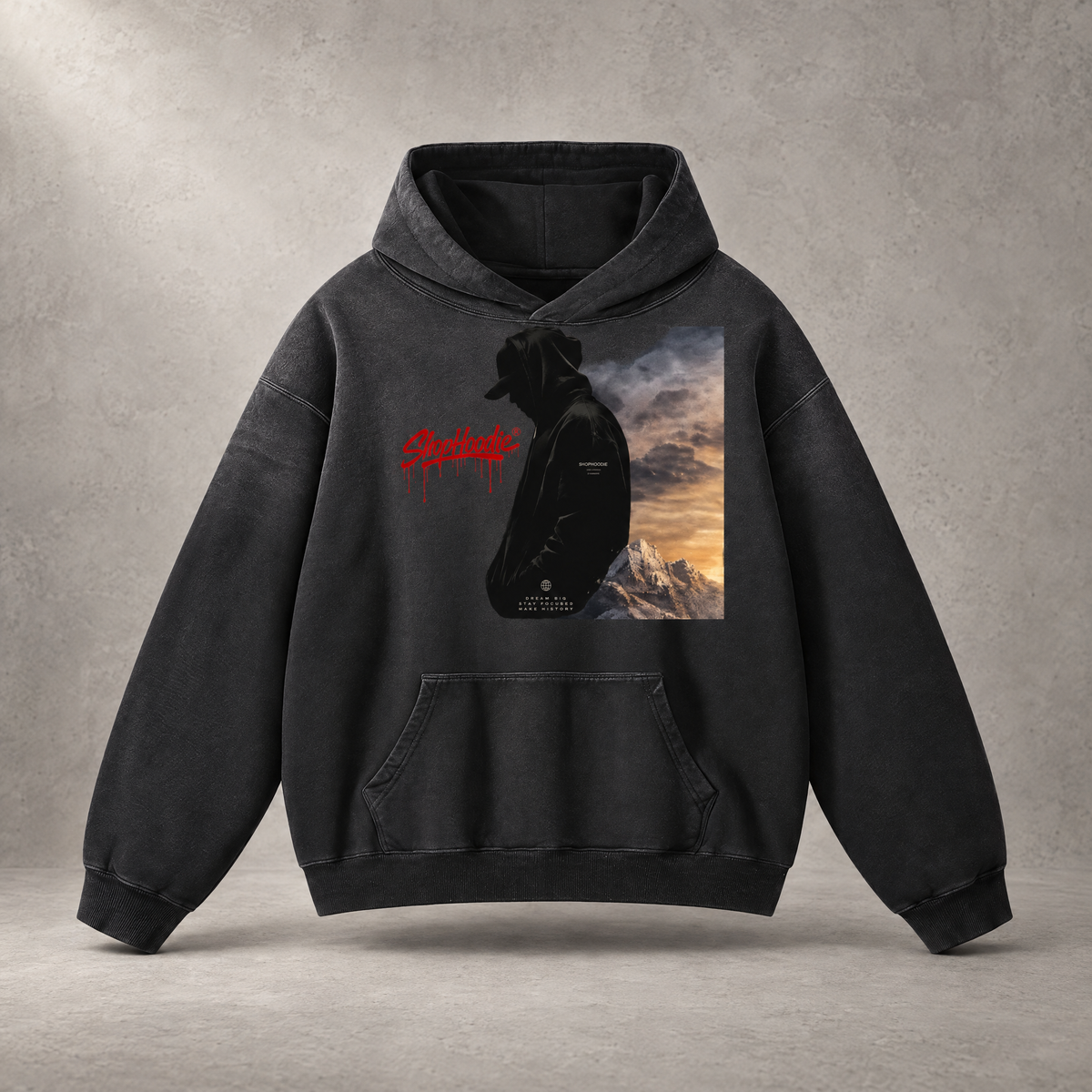 SHOPHOODIE® EAGLE VISION Heavyweight Sunfade Oversized Hoodie — 400 GSM