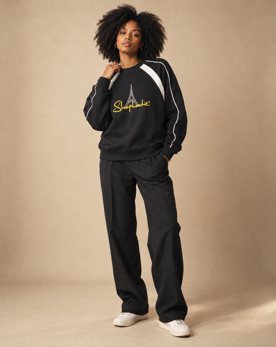 SHOPHOODIE® PARIS SPECIAL Colour Block Crewneck Sweatshirt — 320 GSM