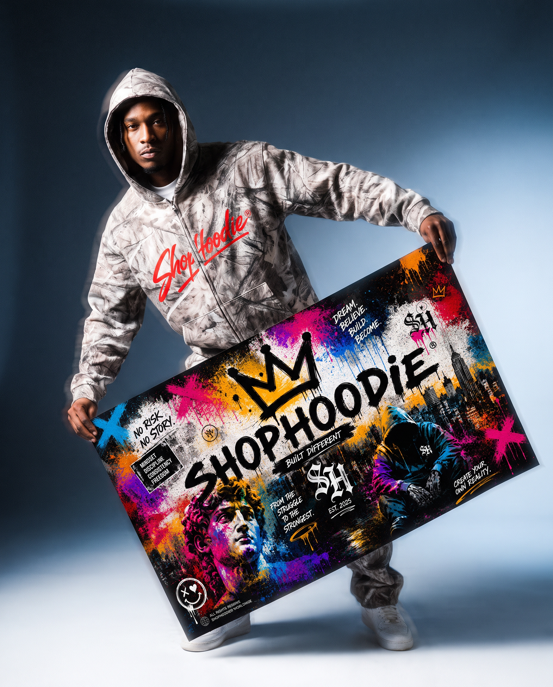 SHOPHOODIE 340GSM  Camouflage Zip-Up Hoodie