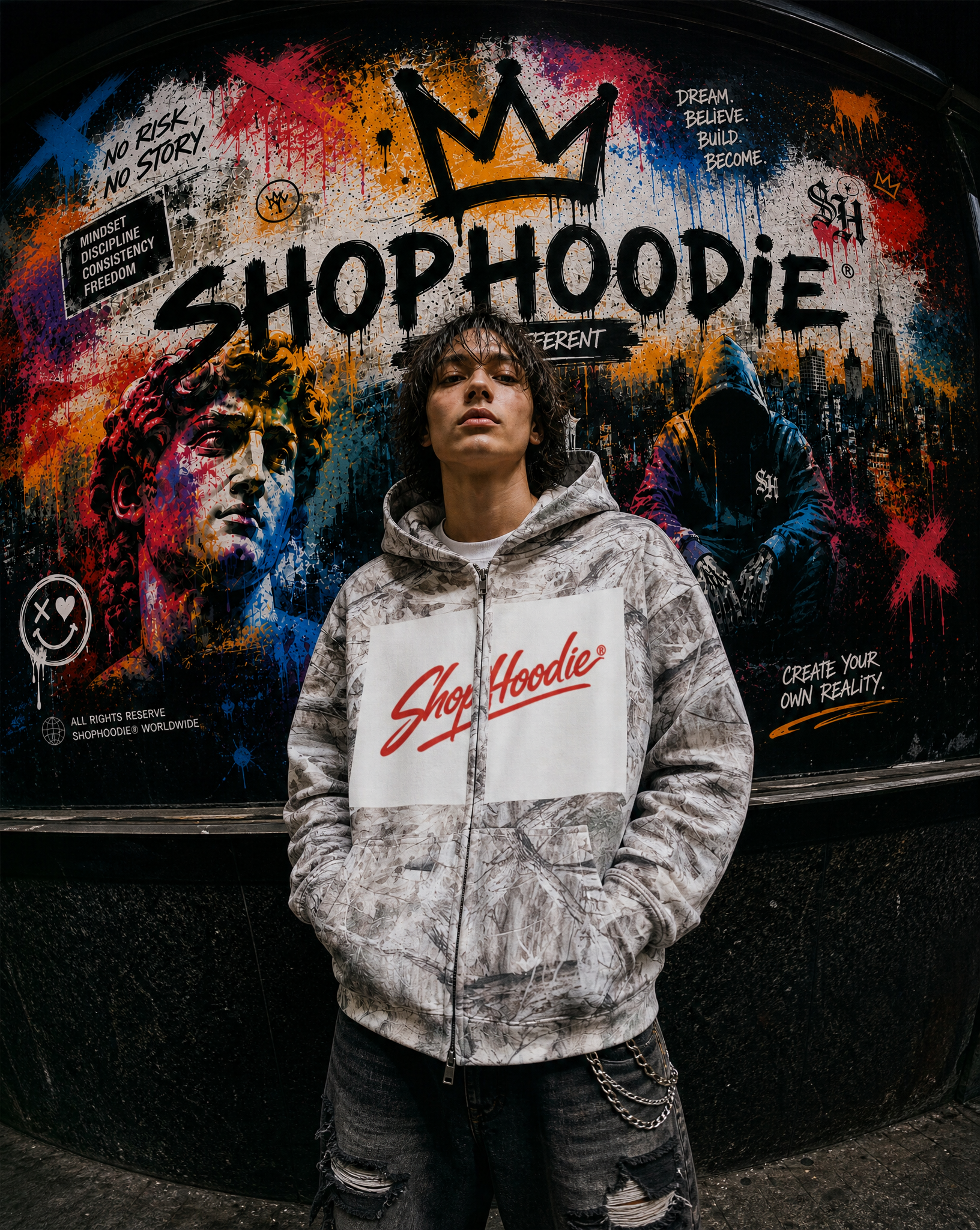 SHOPHOODIE 340GSM  Desert Camouflage Zip-Up Hoodie