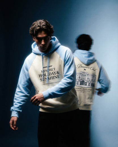 The ShopHoodie® Mindset Holiday & Sunshine Heavyweight Color-Block Raglan Hoodie by Shop Hoodie