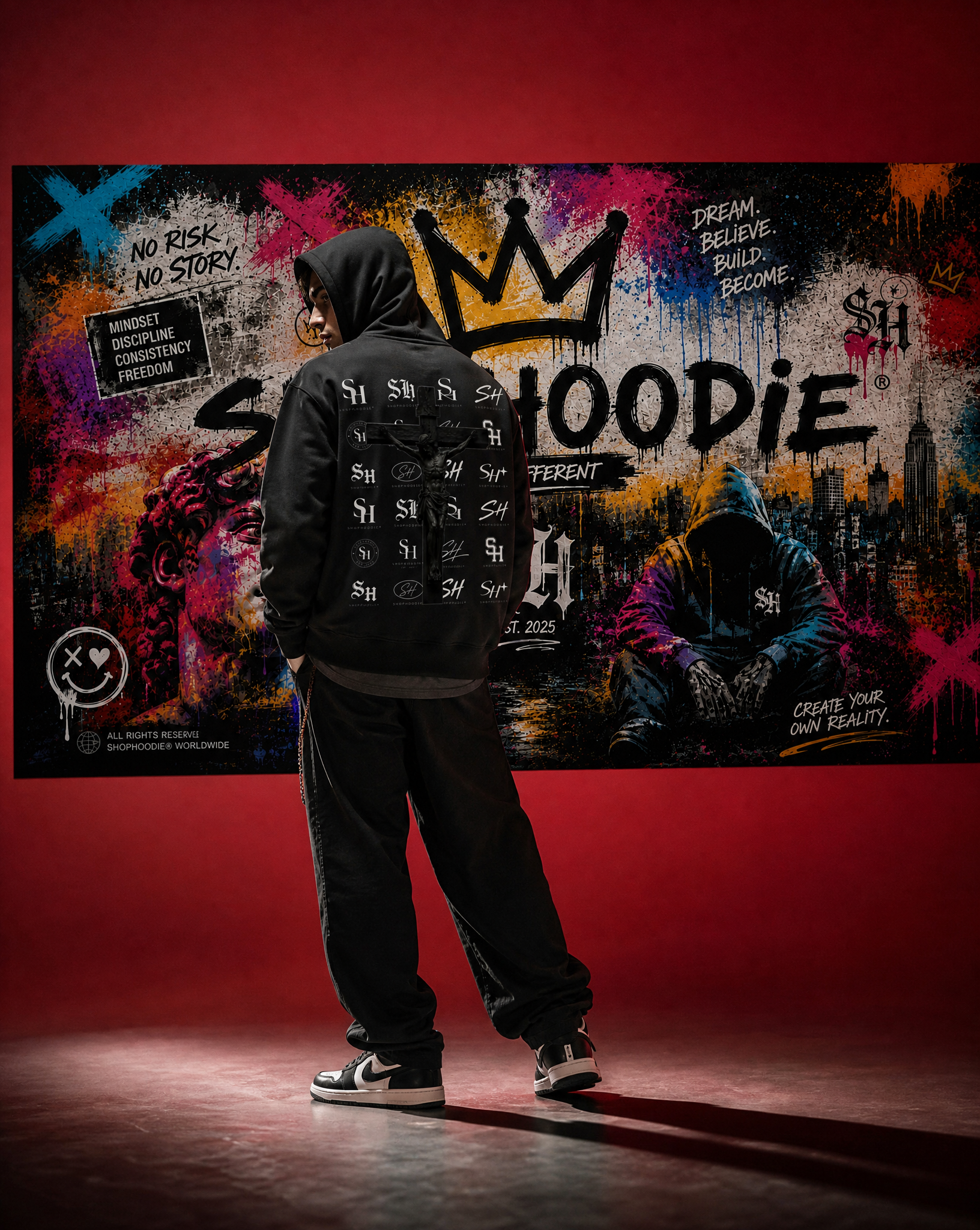 SHOPHOODIE ROBO CLASSIC Drop Shoulder Full Zip Hoodie