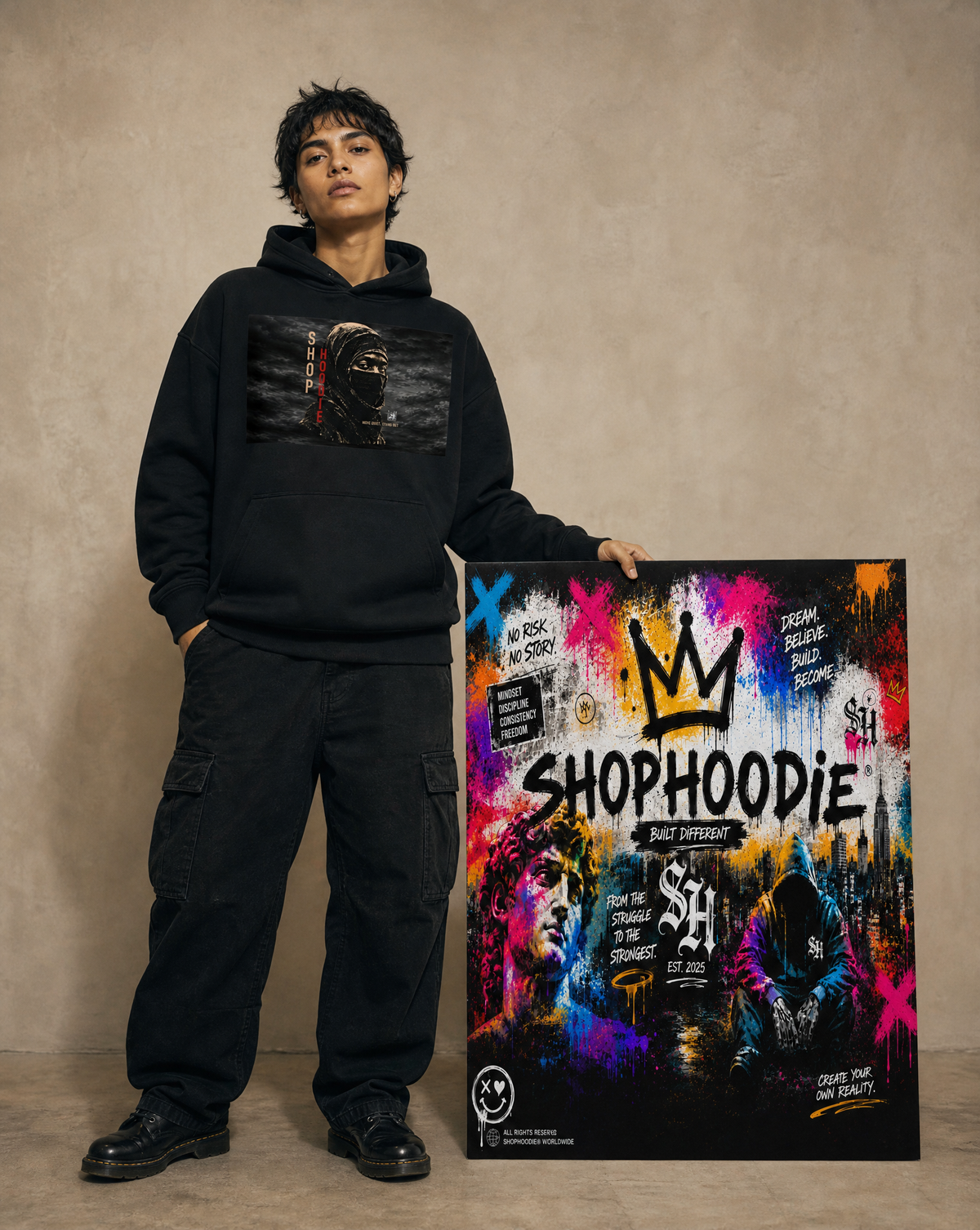 SHOPHOODIE MOVE IN SILENCE Oversized Heavyweight Hoodie