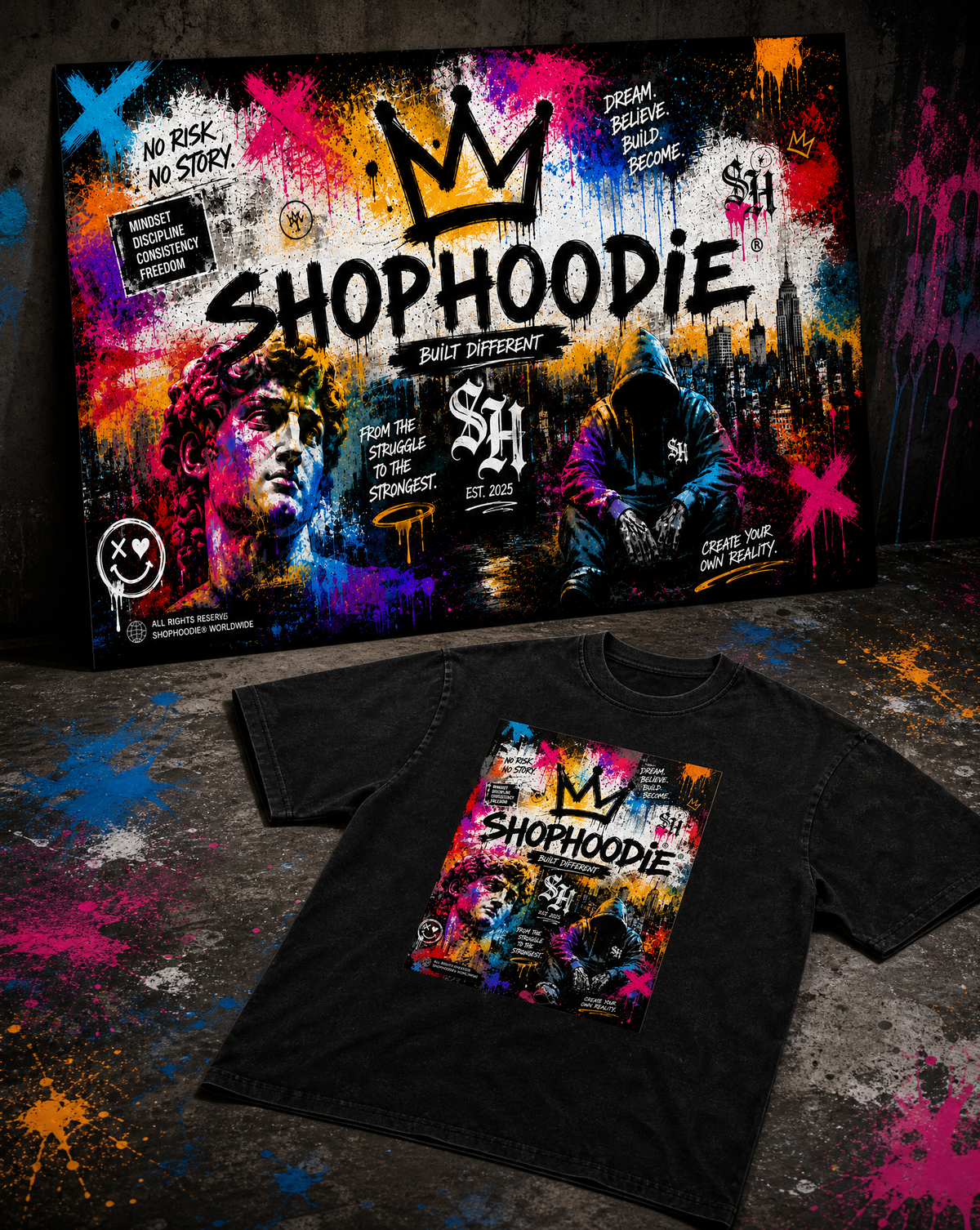 SHOPHOODIE ORIGINAL Snow Washed Oversized Cotton T-Shirt