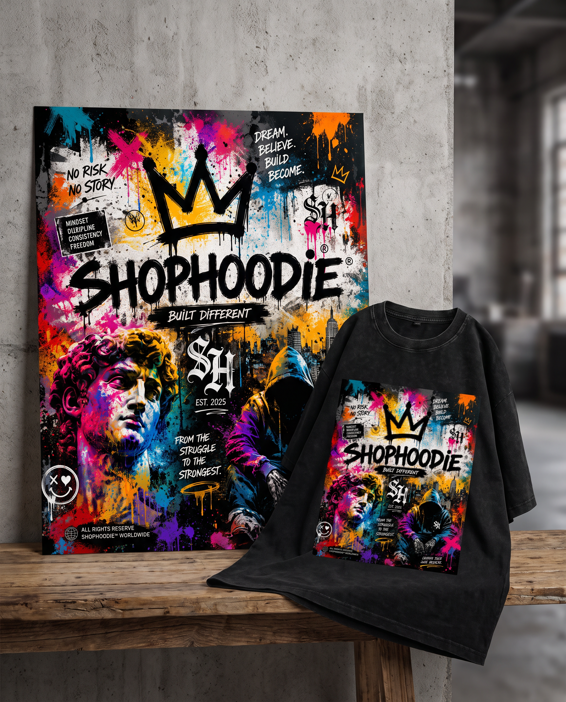SHOPHOODIE ORIGINAL Snow Washed Oversized Cotton T-Shirt