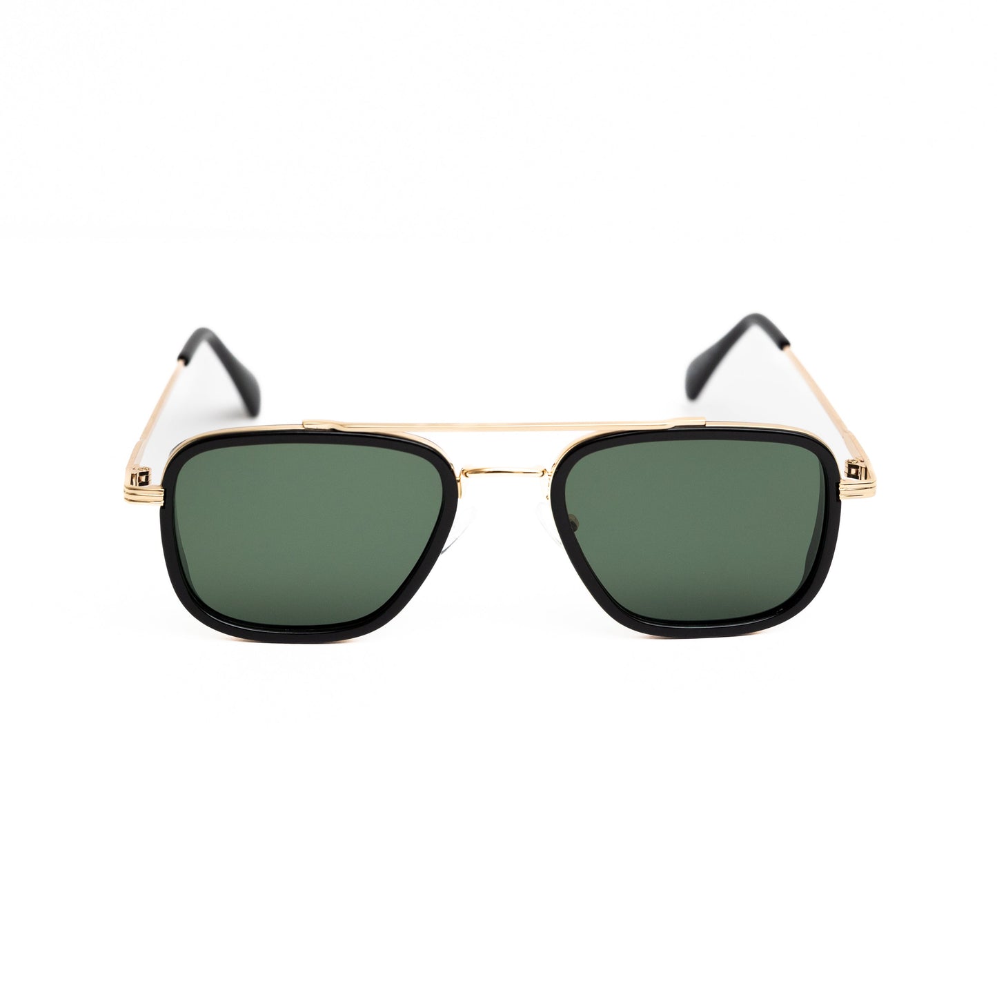 Gold Double Bridge Shades (Green Lens)