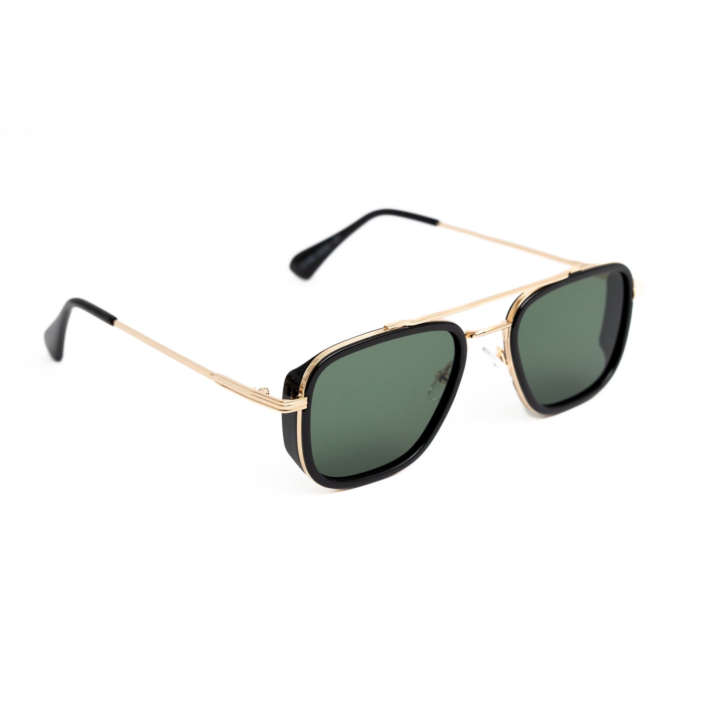 Gold Double Bridge Shades (Green Lens)