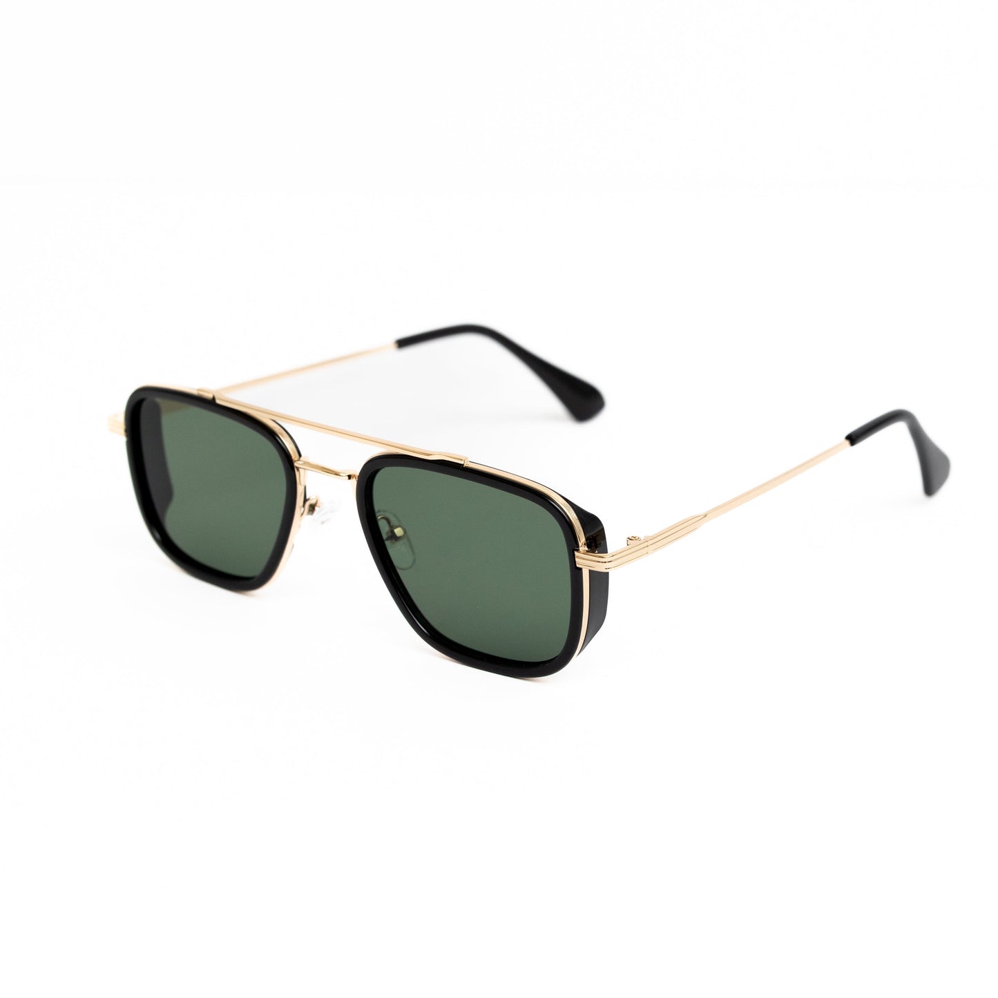 Gold Double Bridge Shades (Green Lens)
