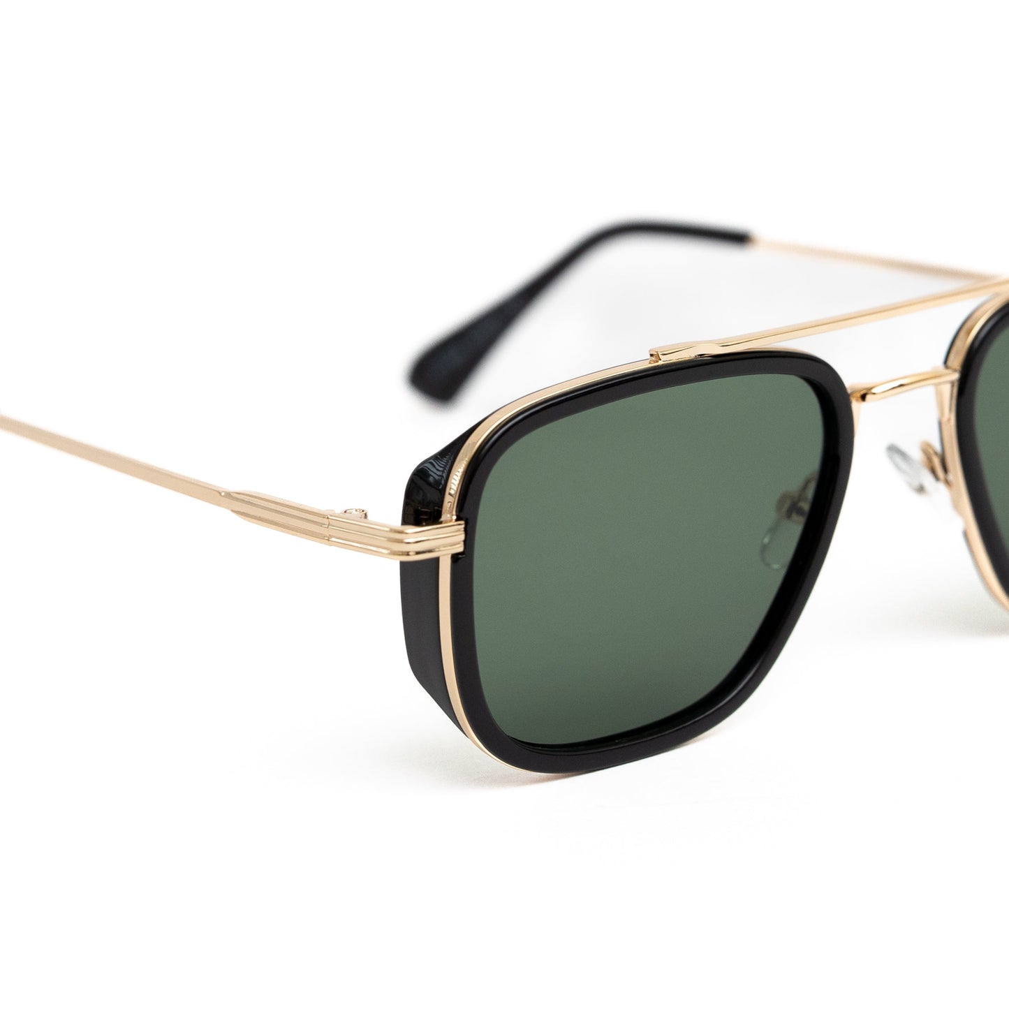 Gold Double Bridge Shades (Green Lens)