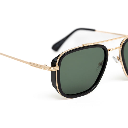 Gold Double Bridge Shades (Green Lens)