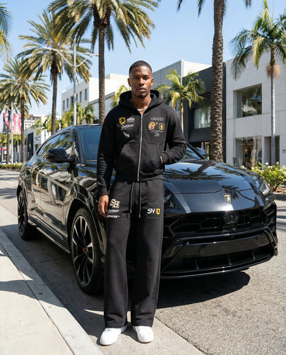 Fleece Zip-Up Boxy Hoodie & Essential Straight-Leg Sweatpants Complete Set by ShopHoodie®