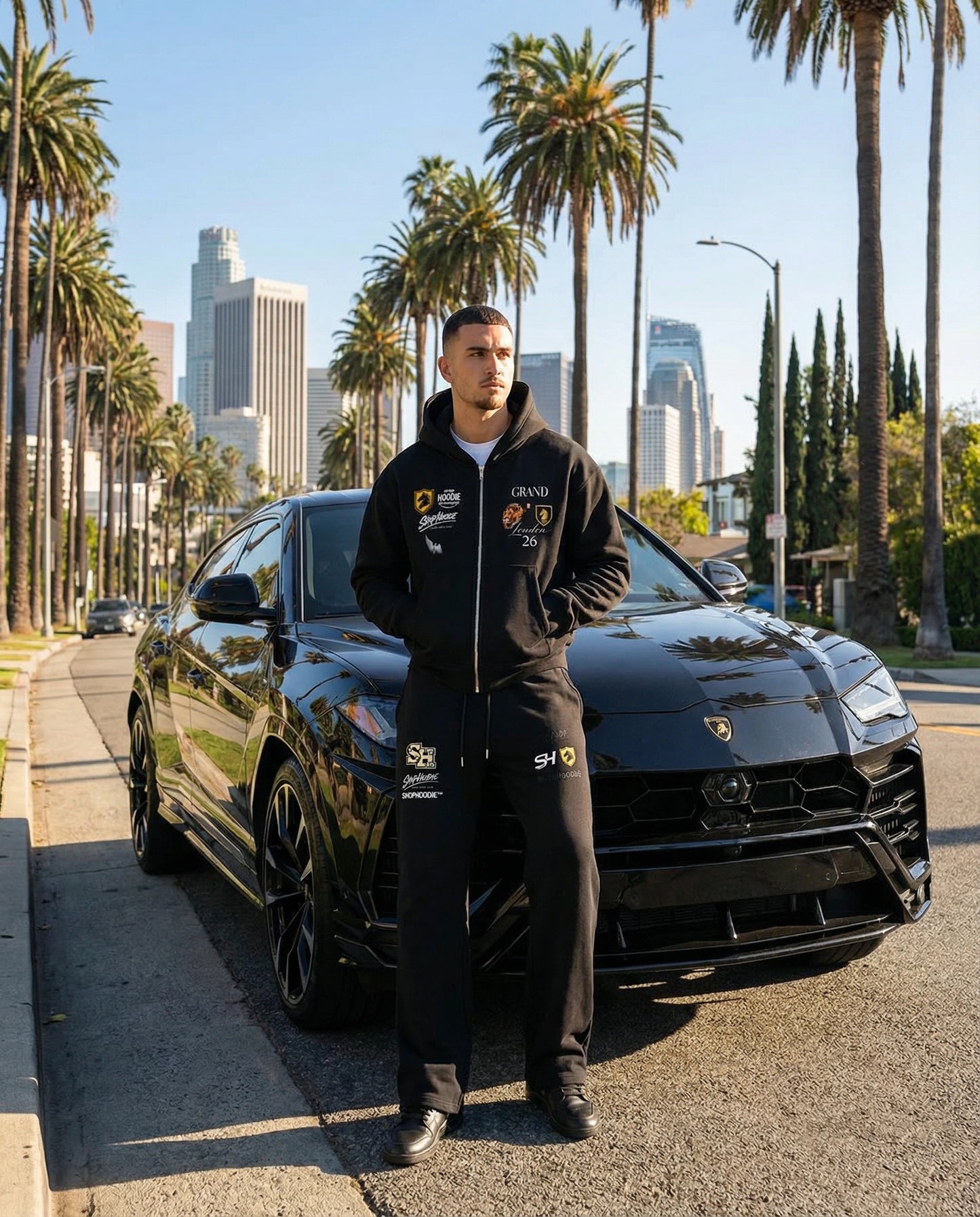 Fleece Zip-Up Boxy Hoodie & Essential Straight-Leg Sweatpants Complete Set by ShopHoodie®