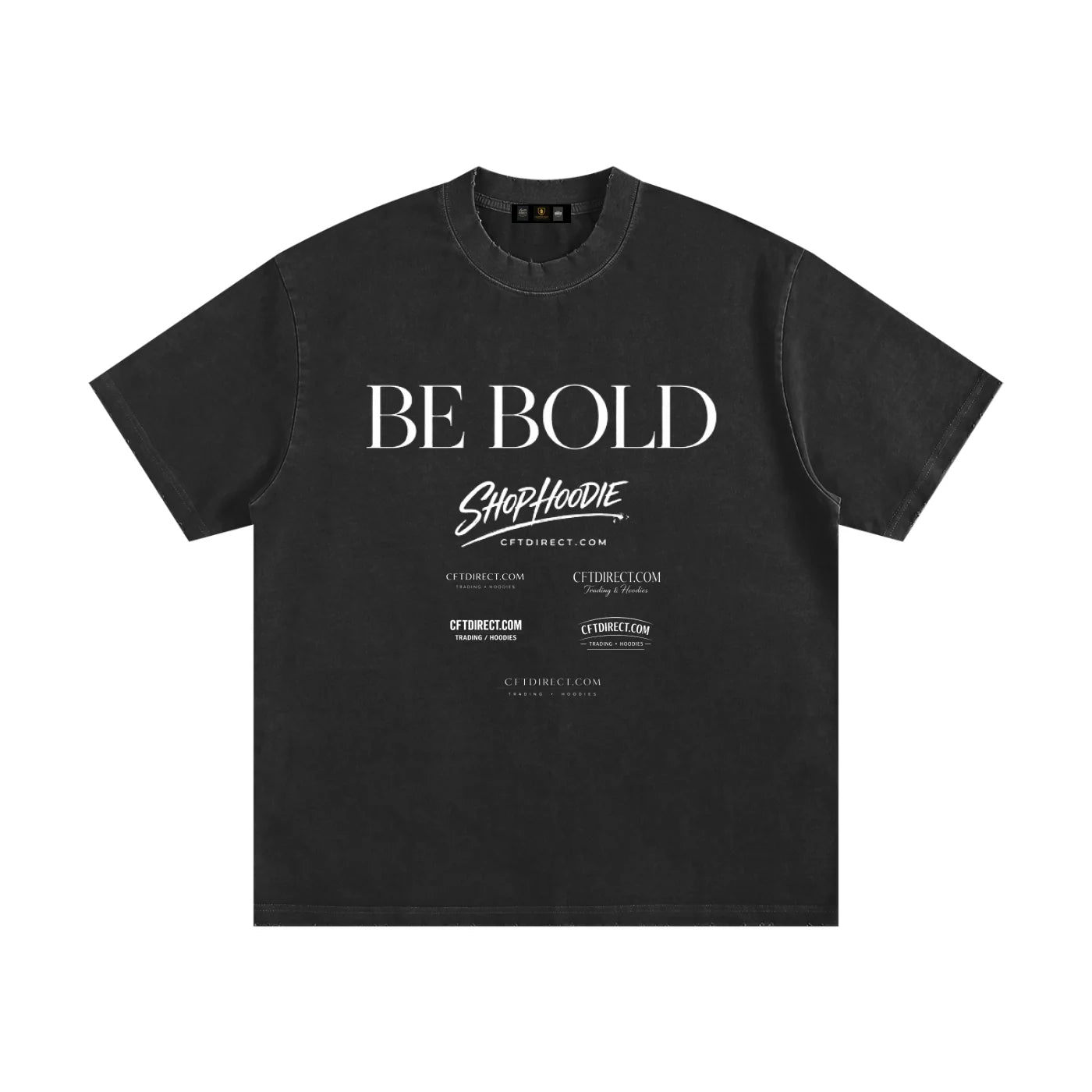 Heavyweight Vintage Washed Frayed Be Bold T-Shirt By Shop Hoodie