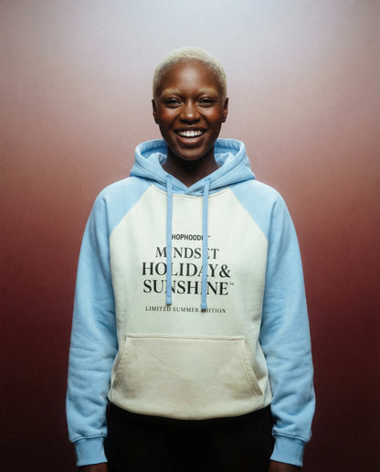 The ShopHoodie® Mindset Holiday & Sunshine Heavyweight Color-Block Raglan Hoodie by Shop Hoodie