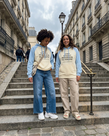 The ShopHoodie® Mindset Holiday & Sunshine Heavyweight Color-Block Raglan Hoodie by Shop Hoodie