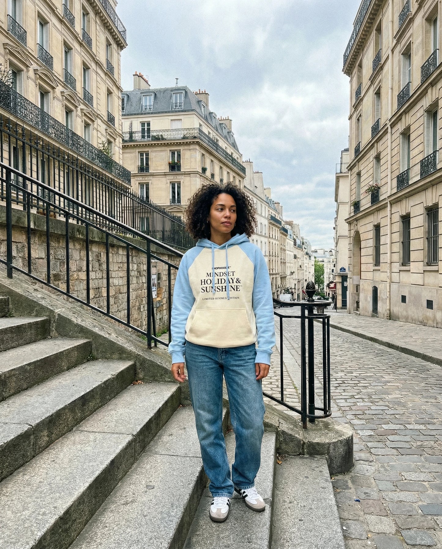 The ShopHoodie® Mindset Holiday & Sunshine Heavyweight Color-Block Raglan Hoodie by Shop Hoodie