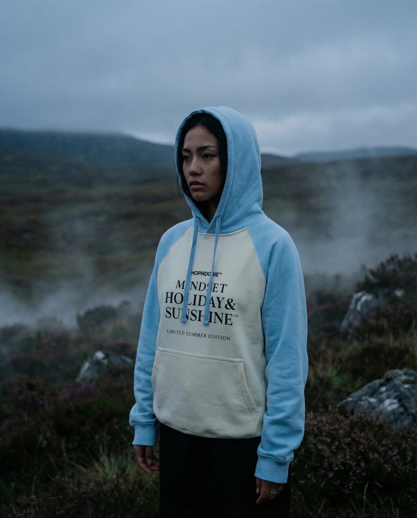 The ShopHoodie® Mindset Holiday & Sunshine Heavyweight Color-Block Raglan Hoodie by Shop Hoodie