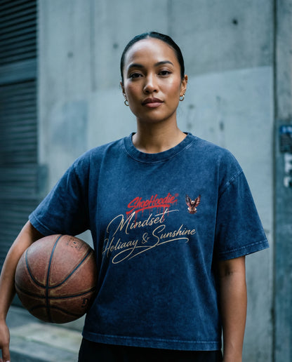 ShopHoodie® Mineral Wash Boxy Cotton T-Shirt – Mindset Holiday & Sunshine Signature