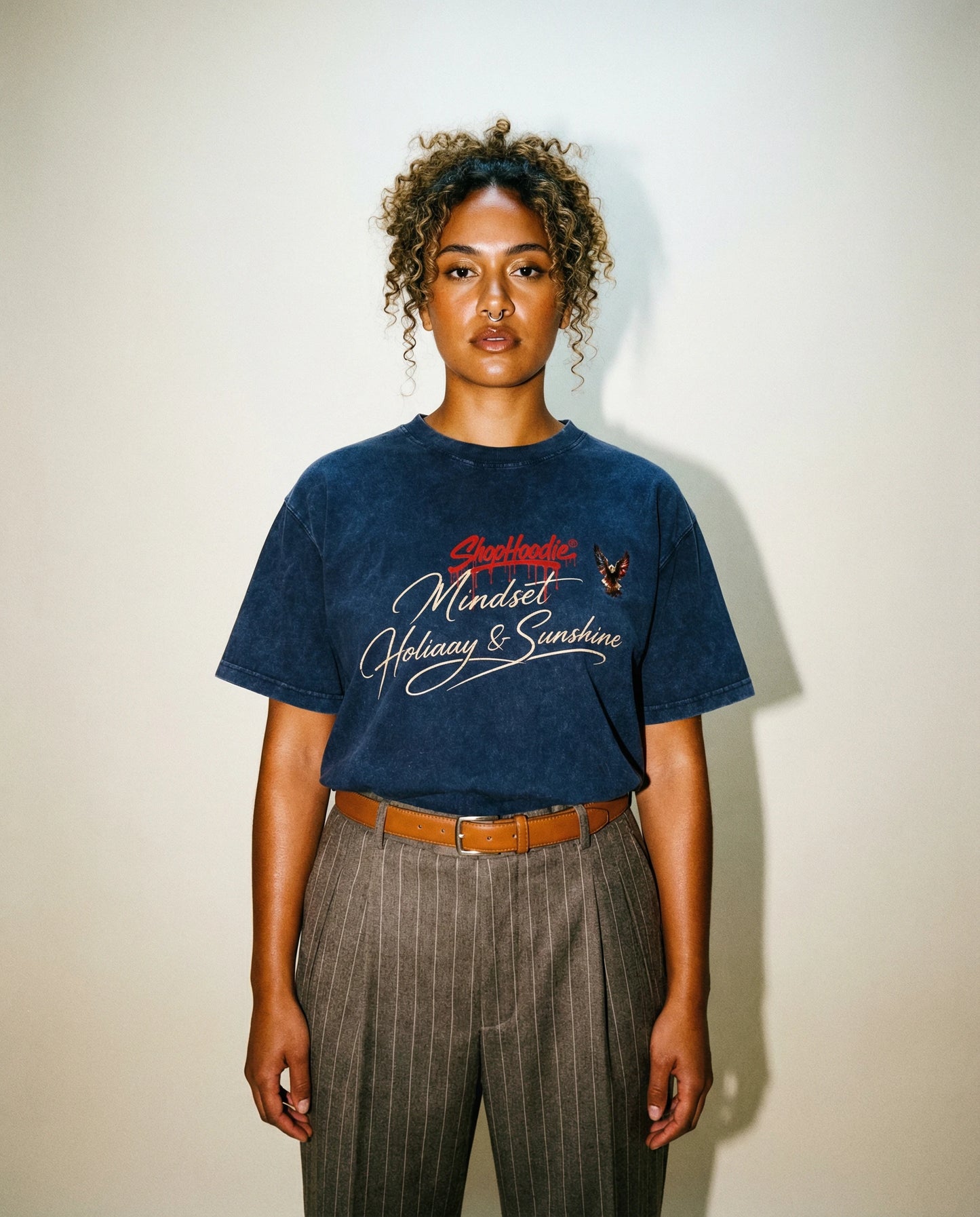 ShopHoodie® Mineral Wash Boxy Cotton T-Shirt – Mindset Holiday & Sunshine Signature