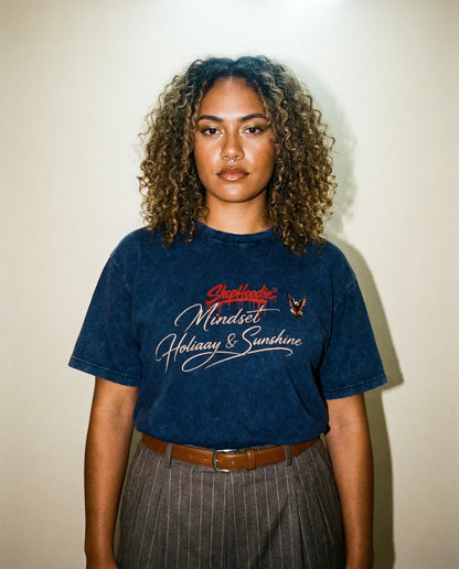 ShopHoodie® Mineral Wash Boxy Cotton T-Shirt – Mindset Holiday & Sunshine Signature