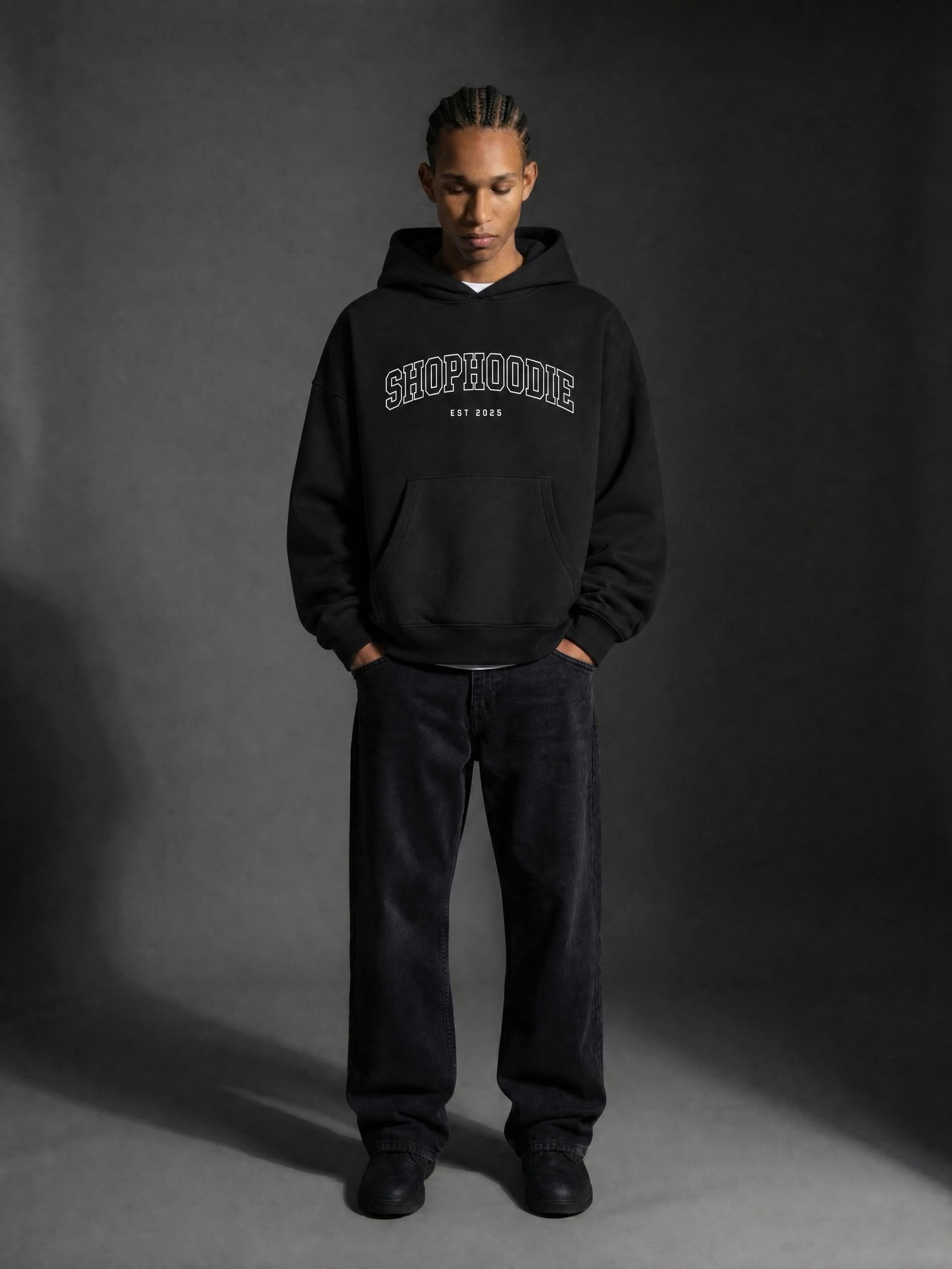 SHOPOODIE CREST Essential Oversized Boxy Fit Fleece Hoodie
