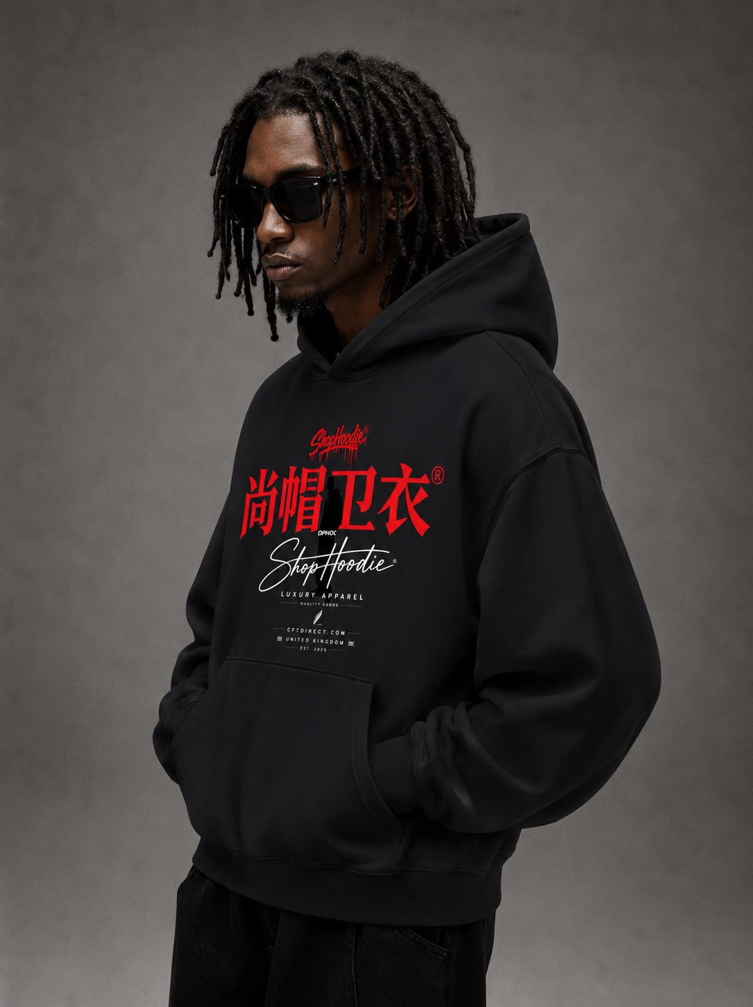 ShopHoodie® Oversize Battle Cross Heavyweight Fleece Hoodie