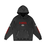 SHOPHOODIE® Loose Cotton Paris Hoodie & Side Stripe Straight-Leg Pants Complete Set