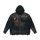 SHOPHOODIE Monolith Distressed Zip HOODIE- HEAVYWEIGHT PURE COTTON 760 GSM