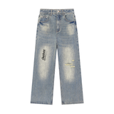 Vintage Wash Distressed Denim Jeans by SHOPHOODIE® — 430 GSM