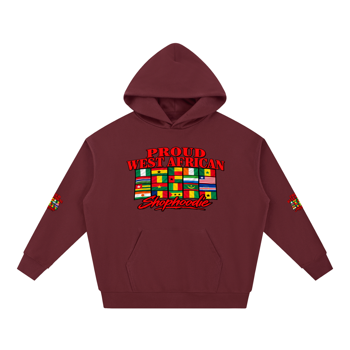 SHOPHOODIE® PROUD WEST AFRICAN heavyweight hoodie — 430 GSM oversized streetwear — product view 23