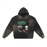 SHOPHOODIE® Sun Fade Frayed Fleece Hoodie & Drawstring Jogged Sweatpants Complete Set