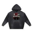 SHOPHOODIE I Love Manchester Vintage Washed Frayed Fleece Hoodie