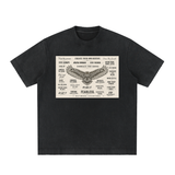SHOPHOODIE® EAGLE WINGS Heavyweight Vintage Washed Frayed T-Shirt — Drop 02