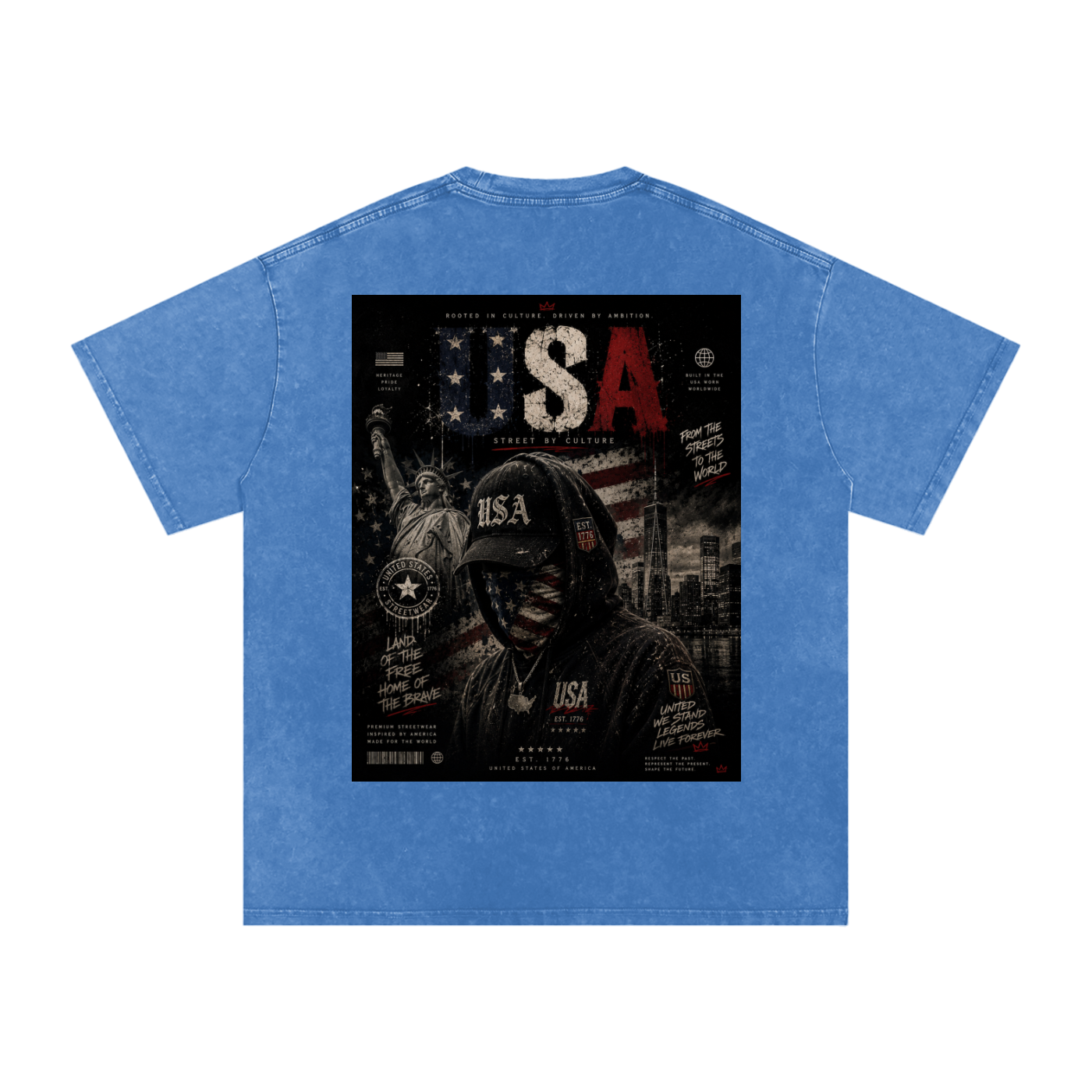 SHOPHOODIE USA DREAMER-Snow Washed Oversized Cotton T-Shirt