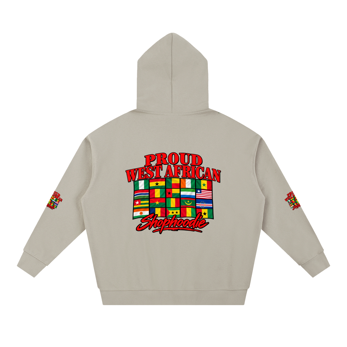 SHOPHOODIE® PROUD WEST AFRICAN heavyweight hoodie — 430 GSM oversized streetwear — product view 14