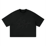 SHOPHOODIE® SH LOGO Unisex Heavyweight Boxy T-Shirt — 400 GSM