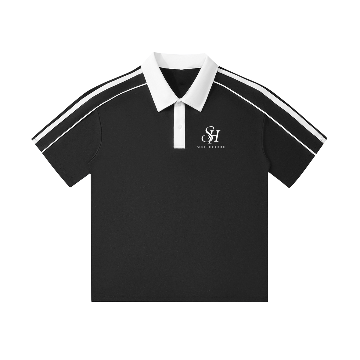 ShopHoodie® Contrast Collar Short-Sleeve Polo Shirt