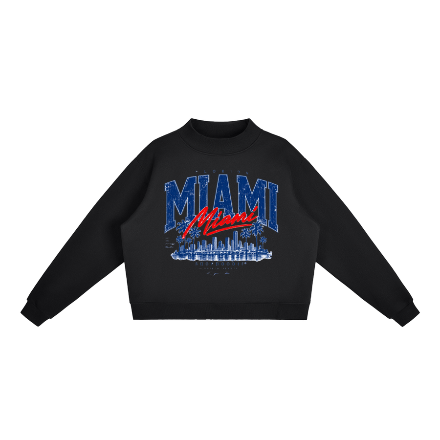 SHOPHOODIE® MIAMI Oversized Fleece Mock-Neck Sweatshirt — 350 GSM
