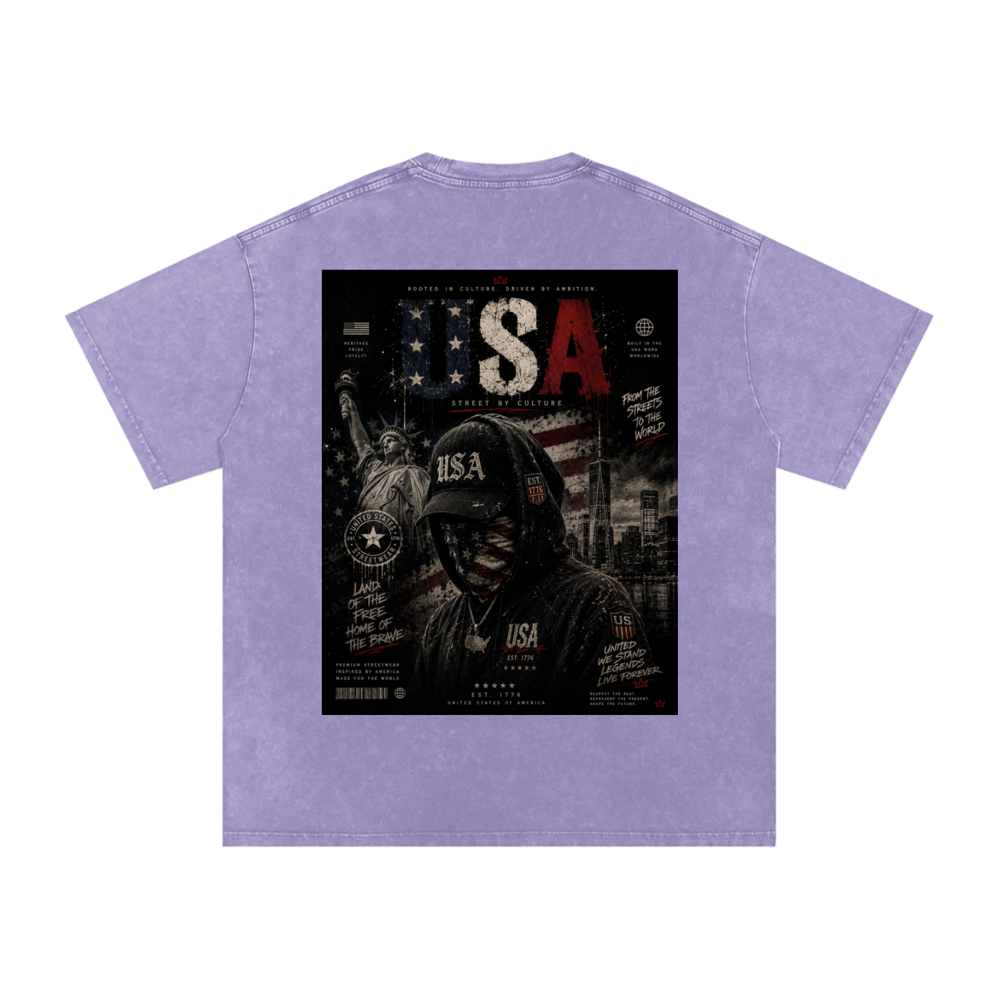 SHOPHOODIE USA DREAMER-Snow Washed Oversized Cotton T-Shirt