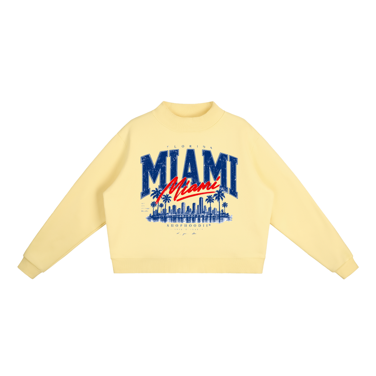 SHOPHOODIE® MIAMI Oversized Fleece Mock-Neck Sweatshirt — 350 GSM — view 9