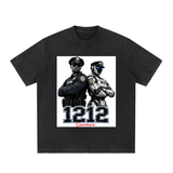 SHOPHOODIE 1212 CITY Heavyweight Vintage Washed Frayed T-Shirt
