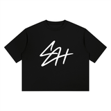 SHOPHOODIE® SH LOGO SIGNATURE Unisex Heavyweight Boxy T-Shirt — 420 GSM