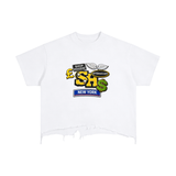SHOPHOODIE® NEW YORK MC Vintage Wash Boxy Distressed-Hem T-Shirt — 240 GSM