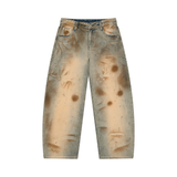 SHOPHOODIE Men’s Vintage Wash Barrel Leg Jeans