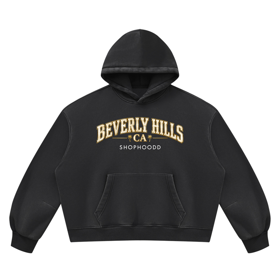 SHOPHOODIE® SHOPHOODD™ Beverly Hills Vintage-Wash Boxy Fleece Hoodie — 390 GSM