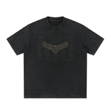 SHOPHOODIE EAGLE WINGS Heavyweight Vintage Washed Frayed T-Shirt
