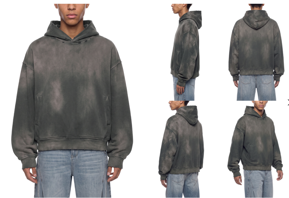 SHOPHOODIE® BLANK 370 GSM sunfade distressed boxy hoodie with vintage wash and frayed edges — product image 26