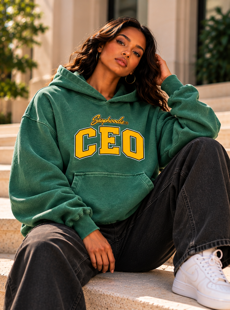 SHOPHOODIE® CEO Unisex Oversized Washed Fleece Hoodie — 355 GSM