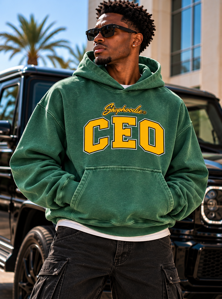 SHOPHOODIE® CEO Unisex Oversized Washed Fleece Hoodie — 355 GSM