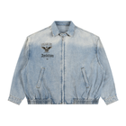 SHOPHOODIE DREAM ON Unisex Vintage Wash Full-Zip Denim Jacket